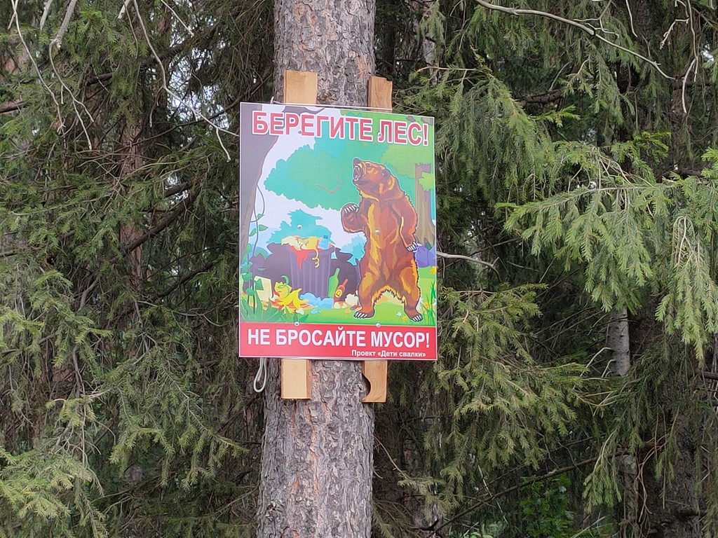 Этот плакат установлен перед входом в лесистую часть берега. Фото: Алеся Копылова, "Вечерний Краснотурьинск". 