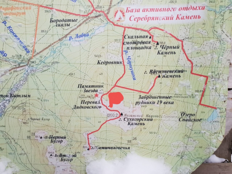 Карта поисков пропавших туристов, составленная журналистами "Вечернего Карпинска"