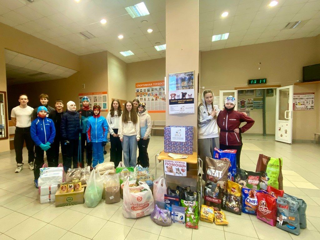 Спортшкола передала в серовский приют для бездомных животных 70 килограммов корма