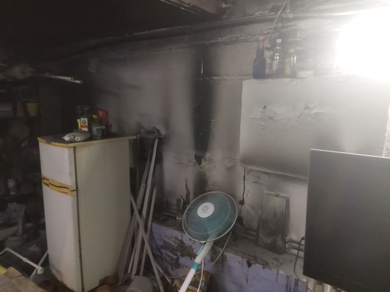 В поселке Рудничный произошел пожар