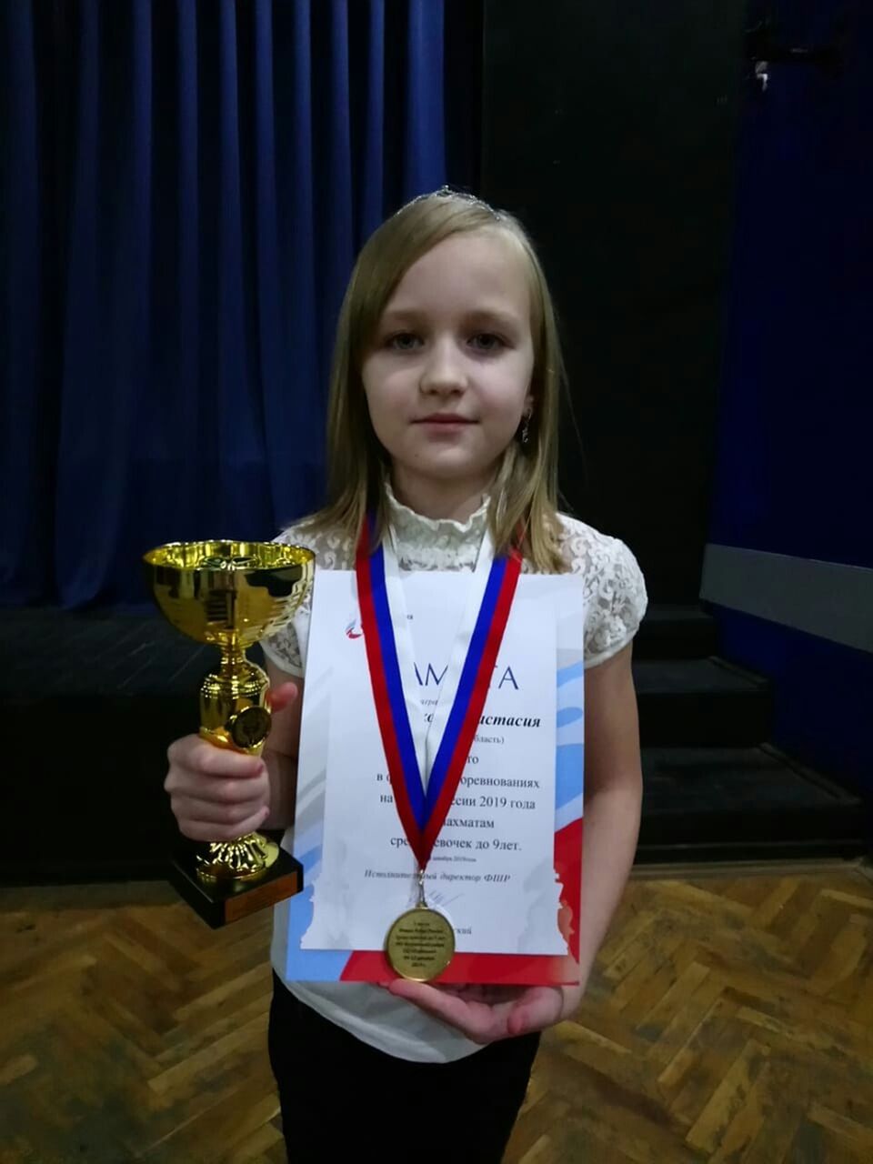 8-летняя Настя Грацкова стала обладательницей детского кубка России по шахматам