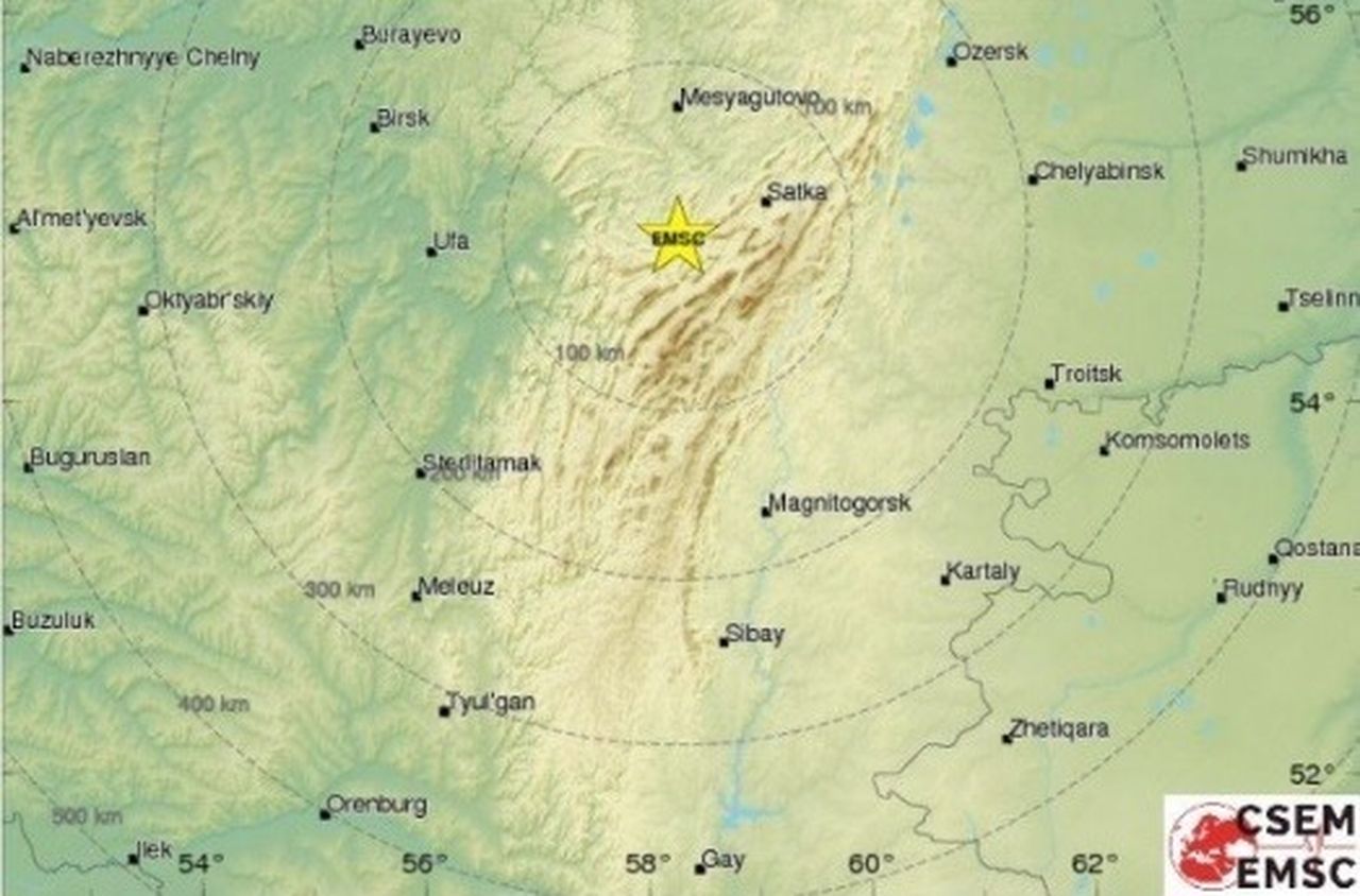Сегодня ночью на Урале произошло землетрясение магнитудой 5,5