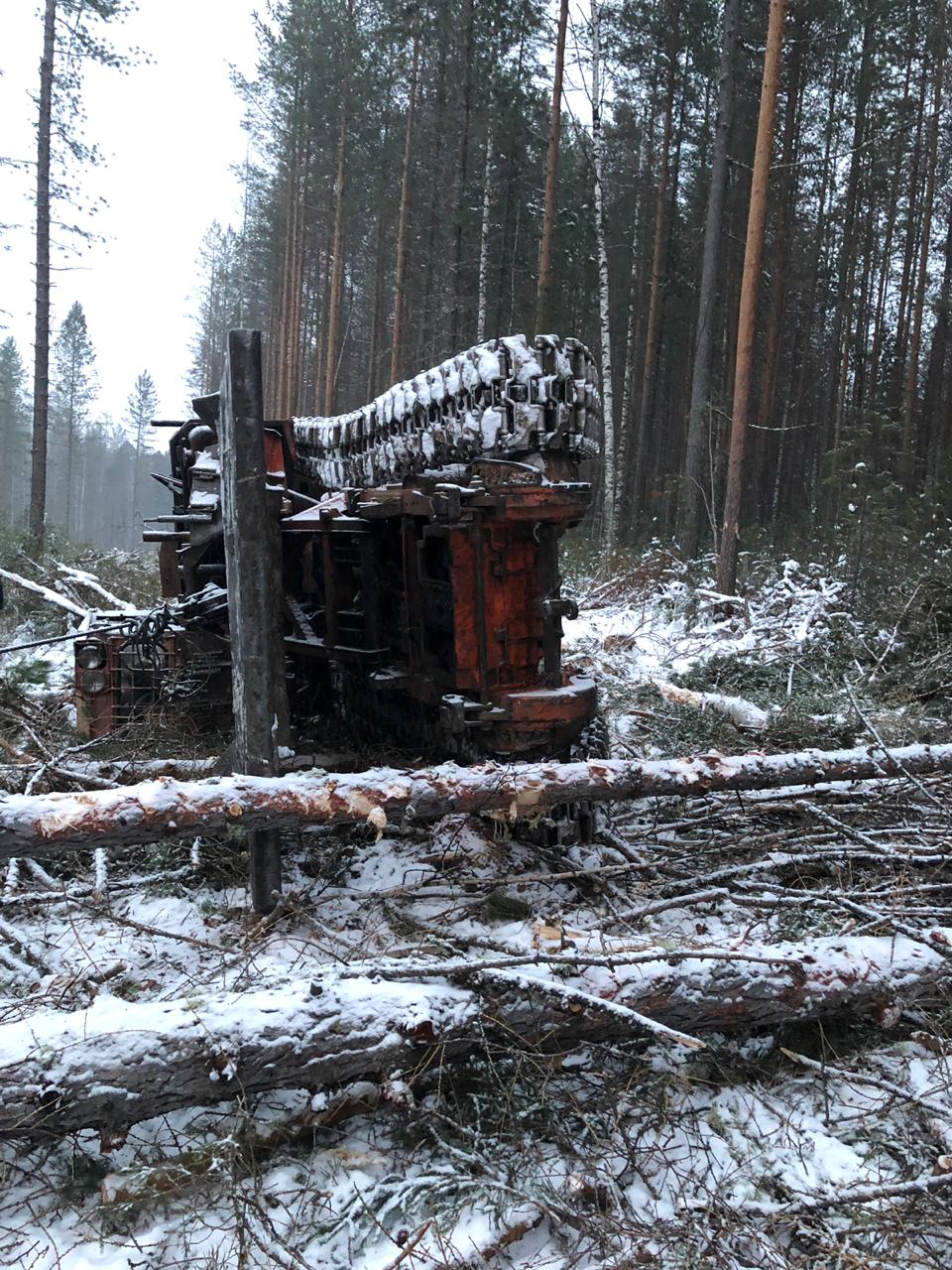 Нужно вывести из леса 35 бревен трактор