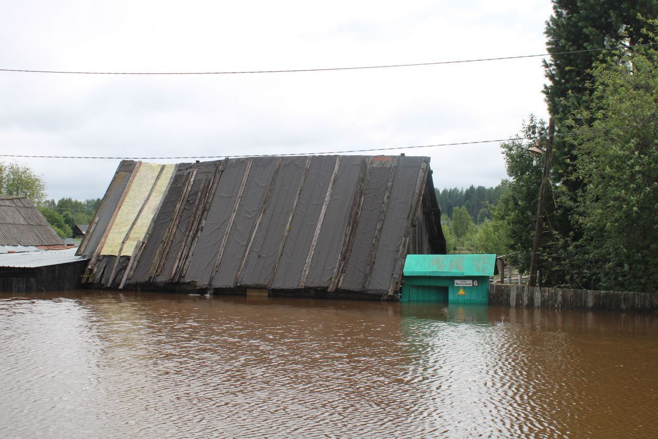 Бокситы затопило. На трассе пробка, дома в воде, кот Васька по крыше ходит