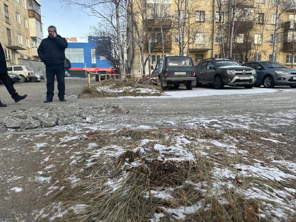Вероятно, корни деревьев не дают обвалу углубляться. Фото: Мария Шевнина "Вечерний Краснотурьинск". 