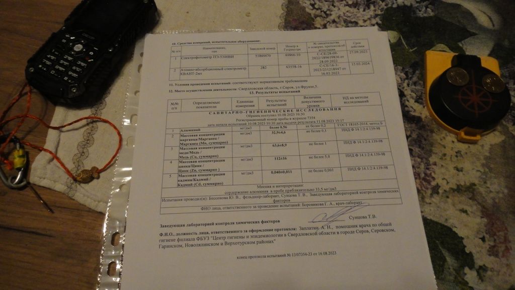 Результаты исследования воды из Ольховки. Фото: Алексей Трубин
