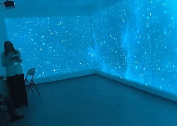 В библиотеке Заречного района показали работы юных мастеров видеомэппинга