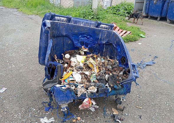 На Яме сгорел мусорный контейнер