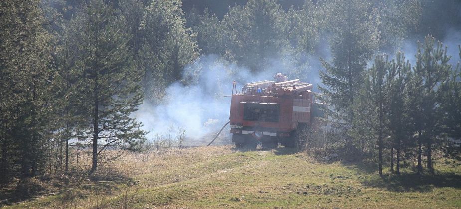 Возле поселка Прибрежный вспыхнул пожар. Горит трава