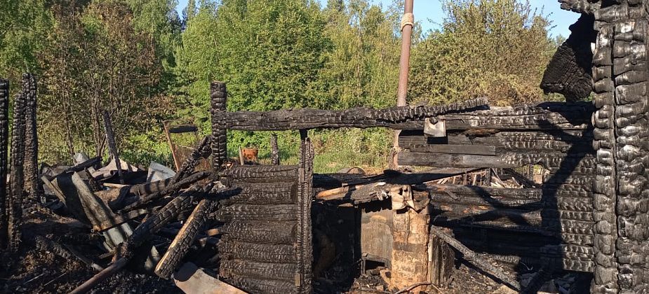В одном пожаре пострадали три бани. Огонь двигался по забору