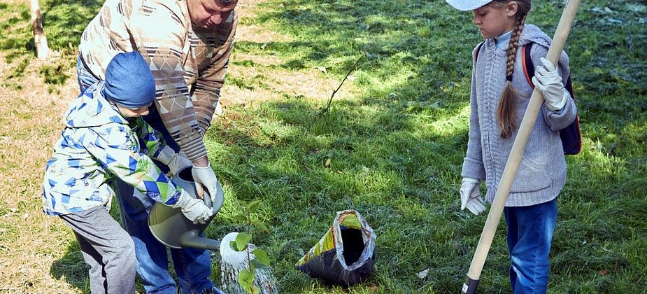 В Бурундук-парке горожане высадили деревья