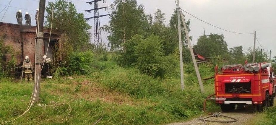 На Суходойке  горела насосная станция 