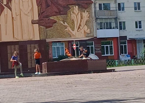 Дети жгли цветы на Вечном огне  