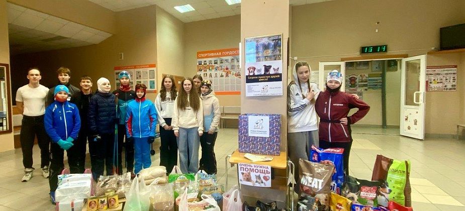Спортшкола передала в серовский приют для бездомных животных 70 килограммов корма