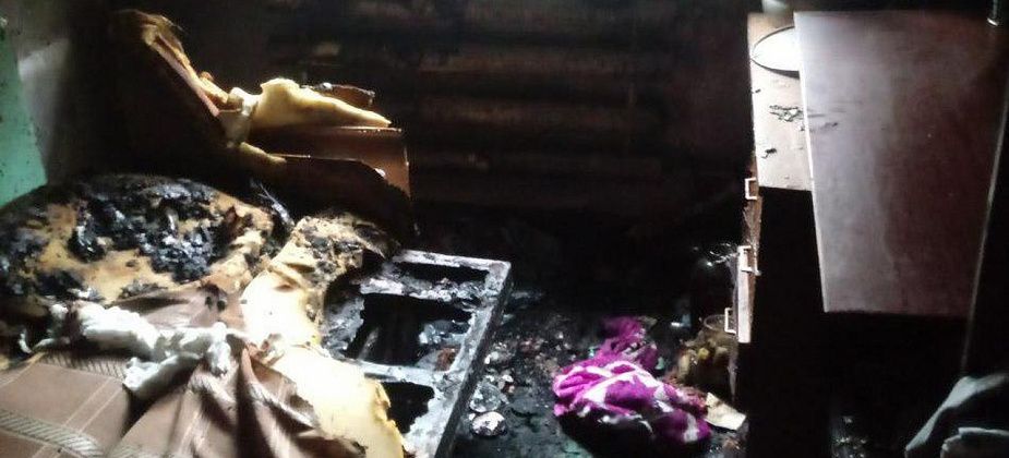 На Медной Шахте произошел пожар в квартире