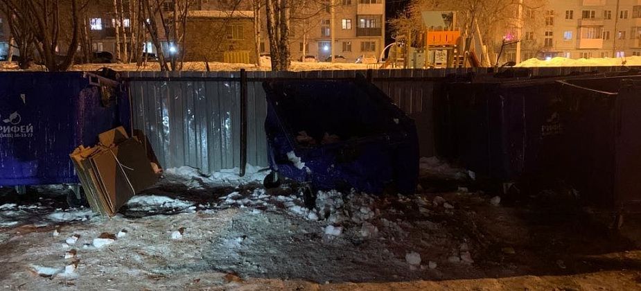 В Краснотурьинске сгорел уже третий мусорный контейнер
