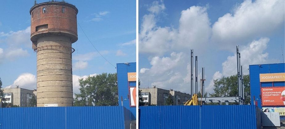 Год спустя: на месте водонапорной башни началась стройка